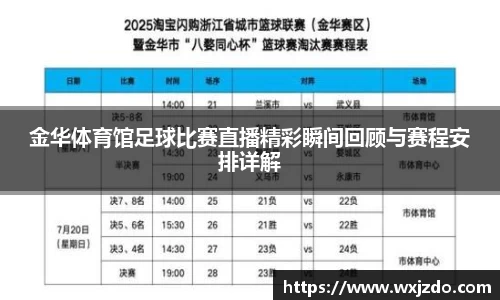 金华体育馆足球比赛直播精彩瞬间回顾与赛程安排详解